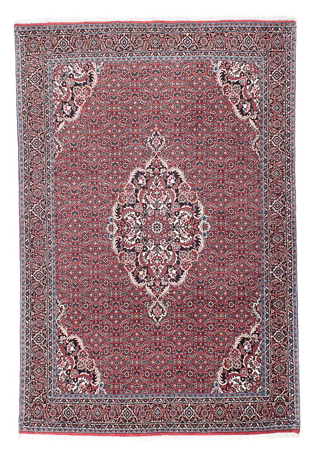 Tapis persan - Bidjar - 203 x 139 cm - rouge clair