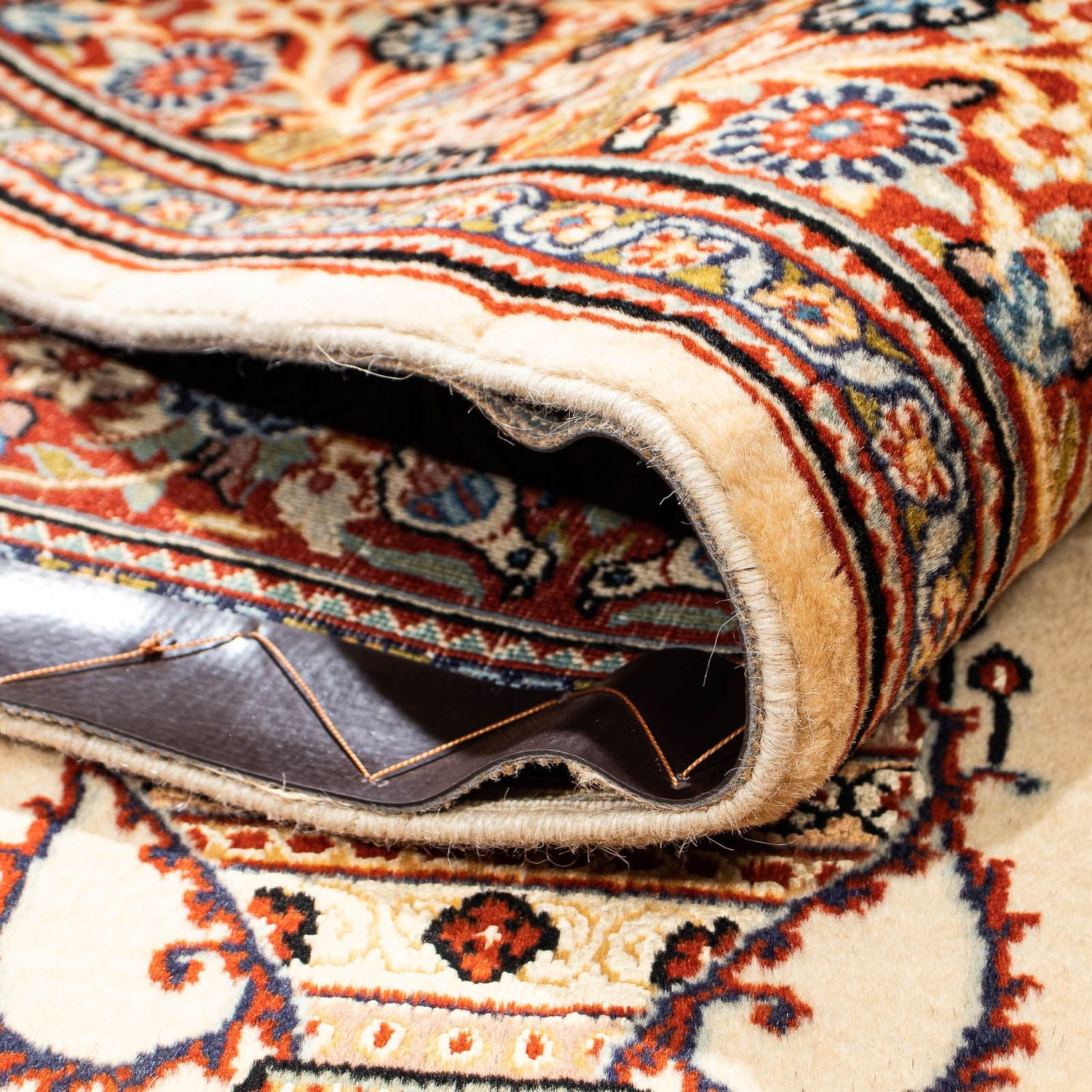 Tapis persan - Ghom - 210 x 135 cm - beige