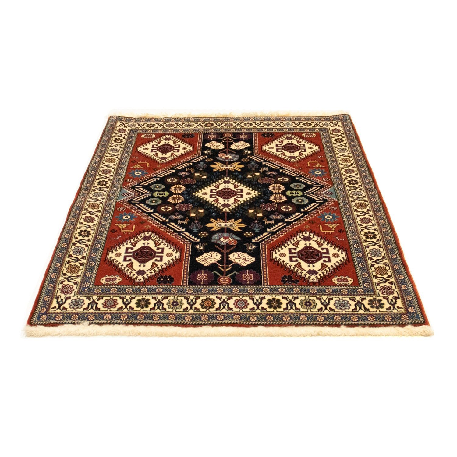 Tapis persan - Nomadic - 154 x 107 cm - bleu foncé