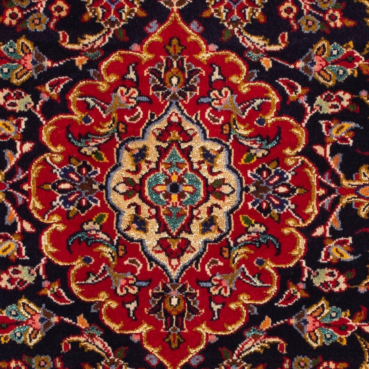Tapis persan - Keshan - 118 x 77 cm - bleu foncé