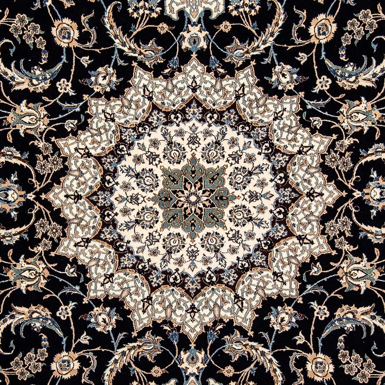 Tapis persan - Nain - Premium - 296 x 200 cm - bleu foncé
