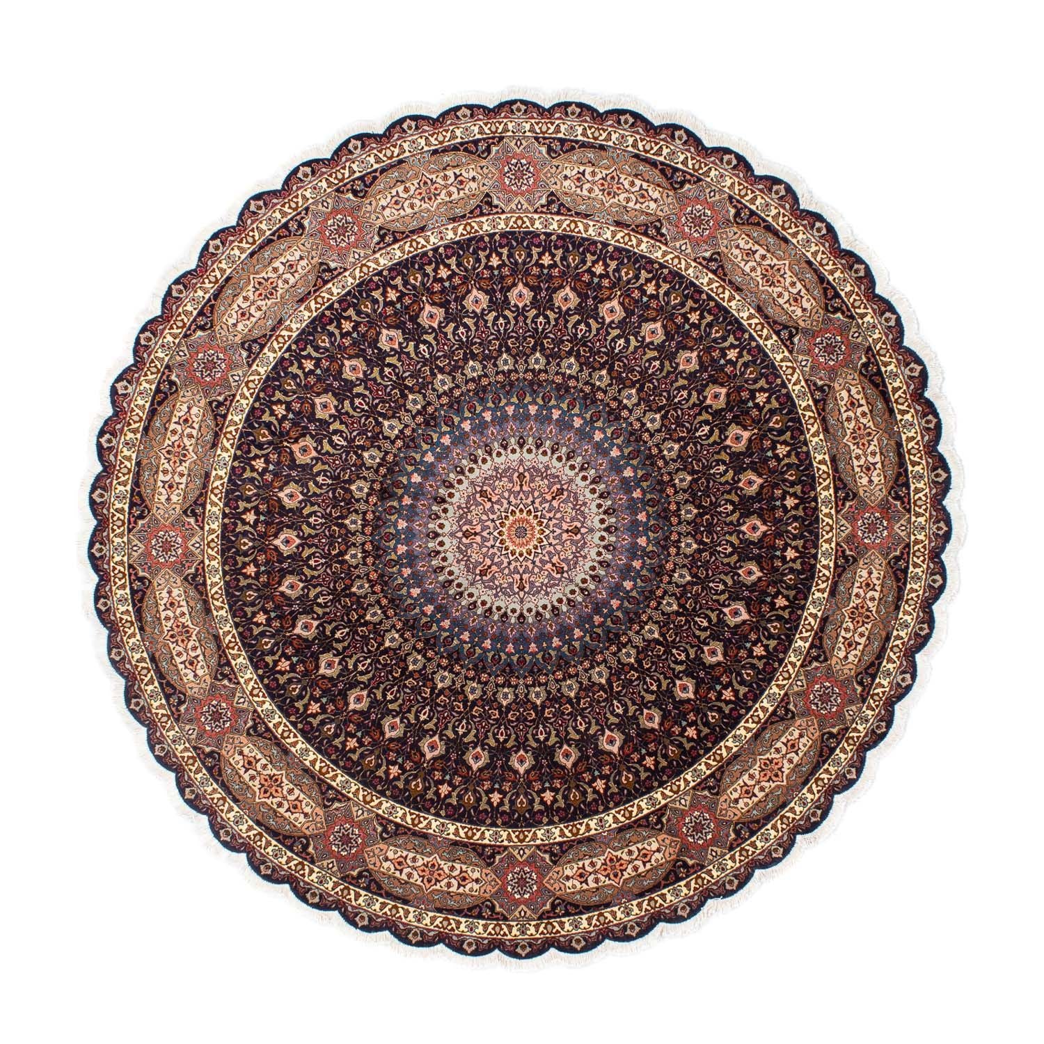 Tapis persan - Tabriz - Royal ronde  - 240 x 240 cm - bleu foncé