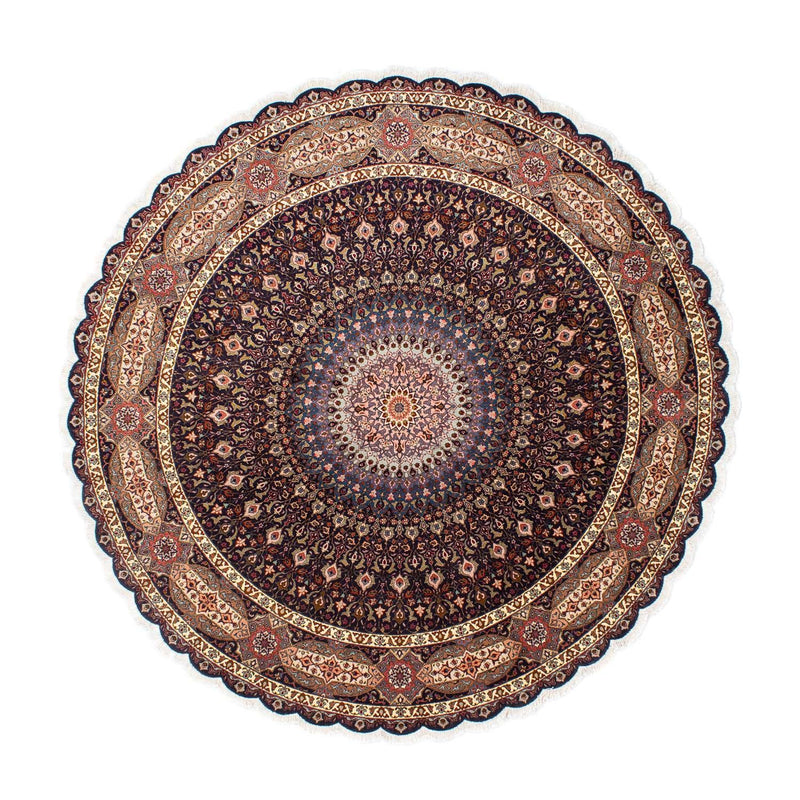 Tapis persan - Tabriz - Royal ronde  - 240 x 240 cm - bleu foncé