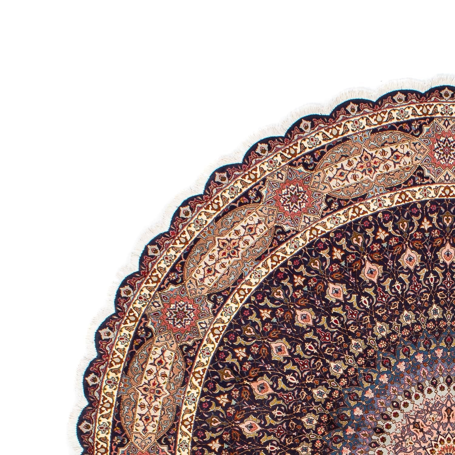 Tapis persan - Tabriz - Royal ronde  - 240 x 240 cm - bleu foncé
