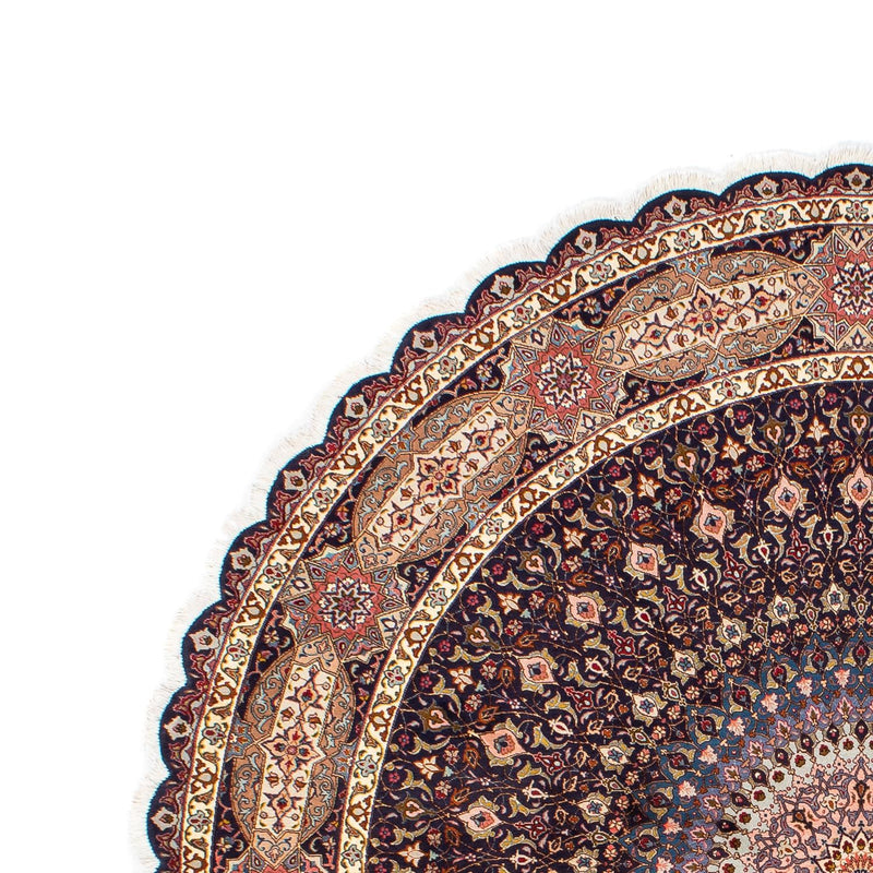Tapis persan - Tabriz - Royal ronde  - 240 x 240 cm - bleu foncé