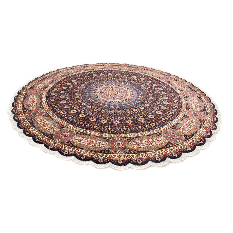 Tapis persan - Tabriz - Royal ronde  - 240 x 240 cm - bleu foncé