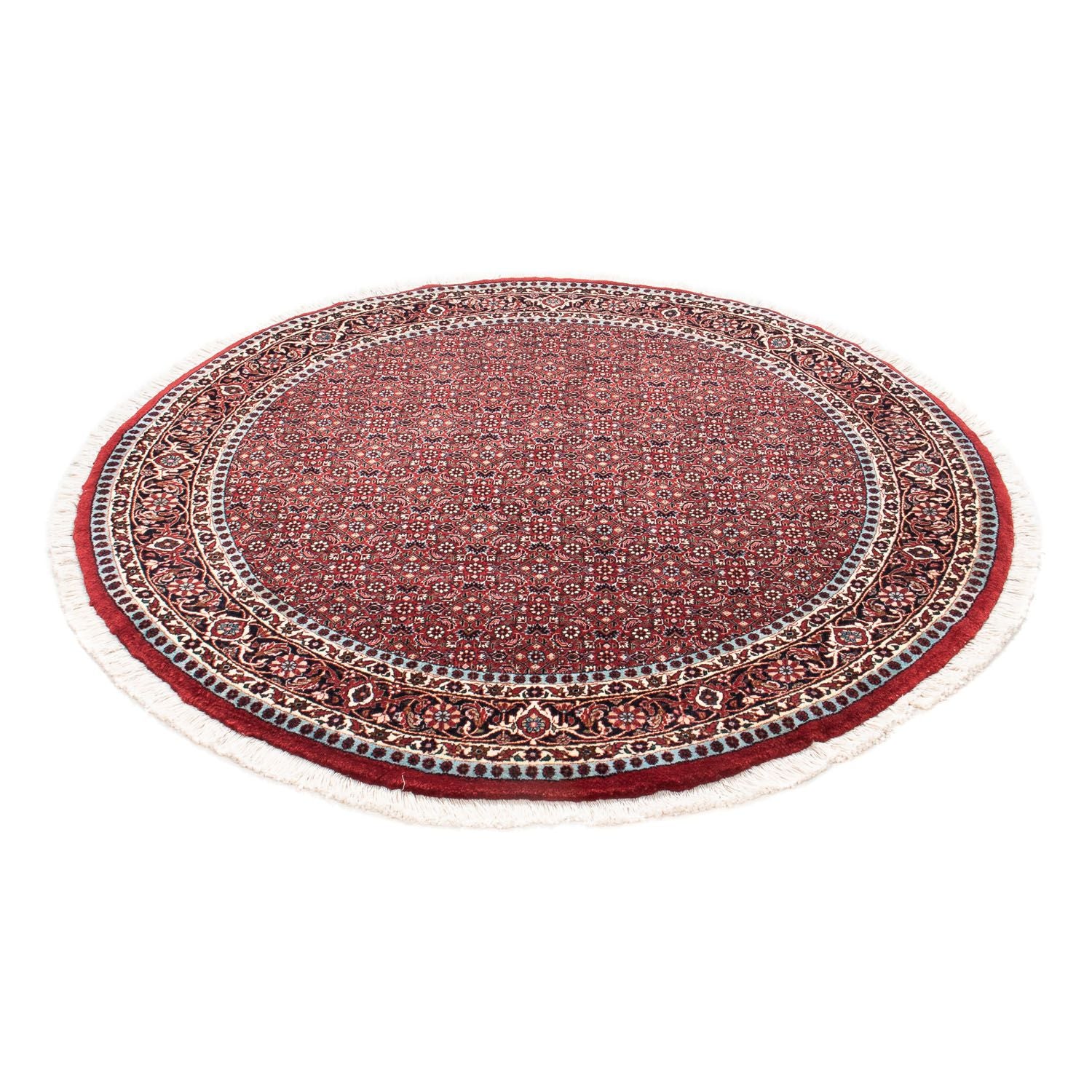 Tapis persan - Bidjar ronde  - 155 x 155 cm - rouge foncé