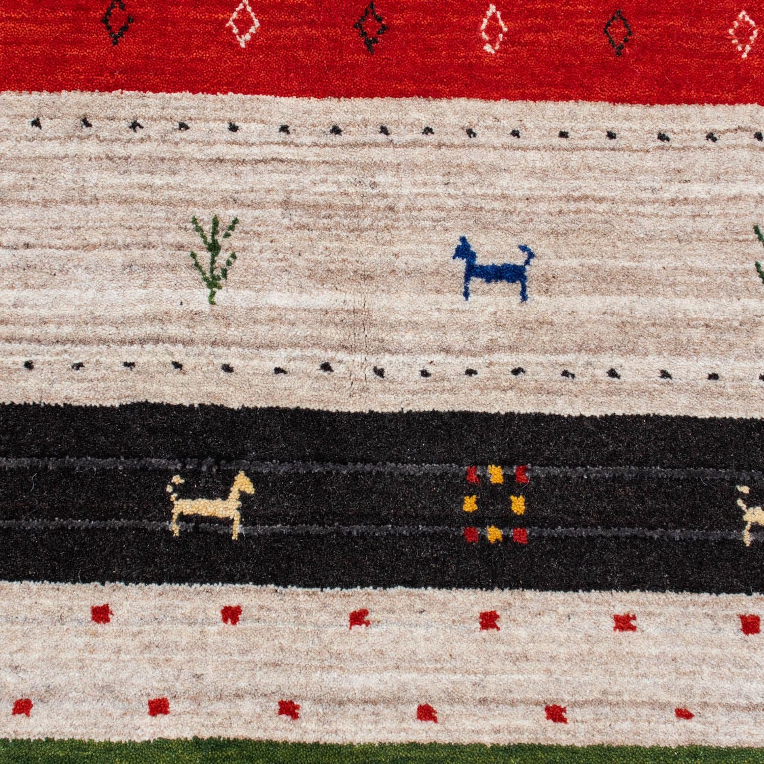 Tapis Gabbeh - Loribaft Persan - 202 x 143 cm - multicolore