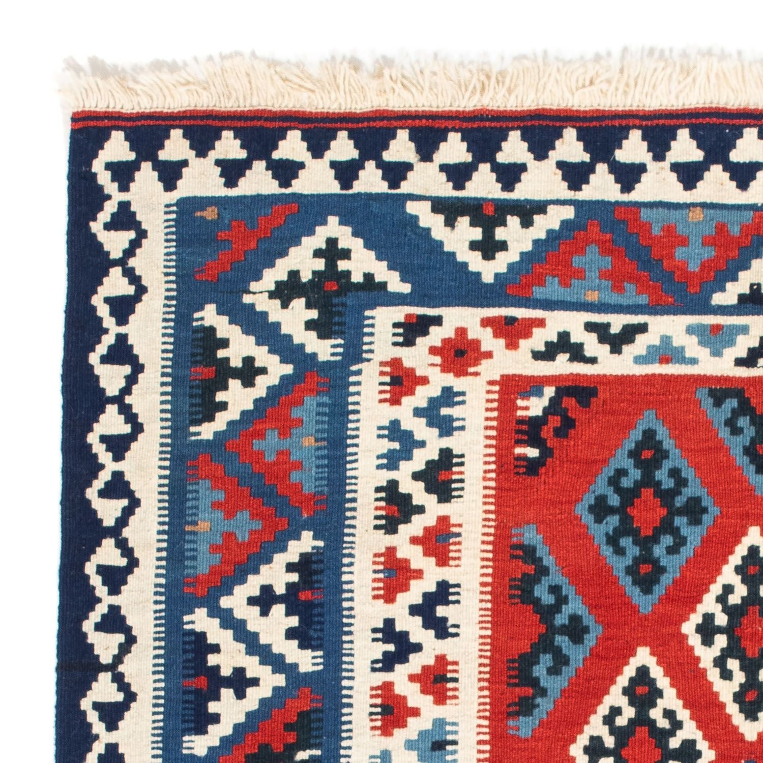 Tapis Kelim - Oriental carré  - 103 x 95 cm - rouge foncé