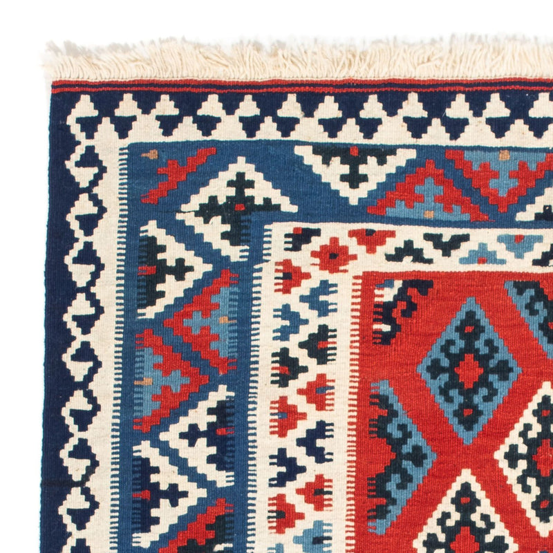 Tapis Kelim - Oriental carré  - 103 x 95 cm - rouge foncé