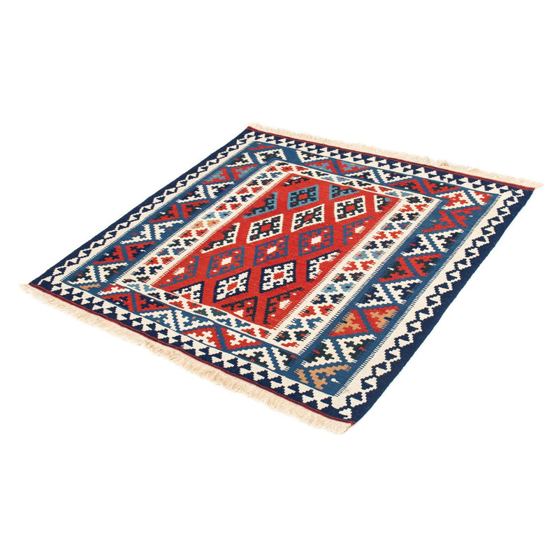 Tapis Kelim - Oriental carré  - 103 x 95 cm - rouge foncé
