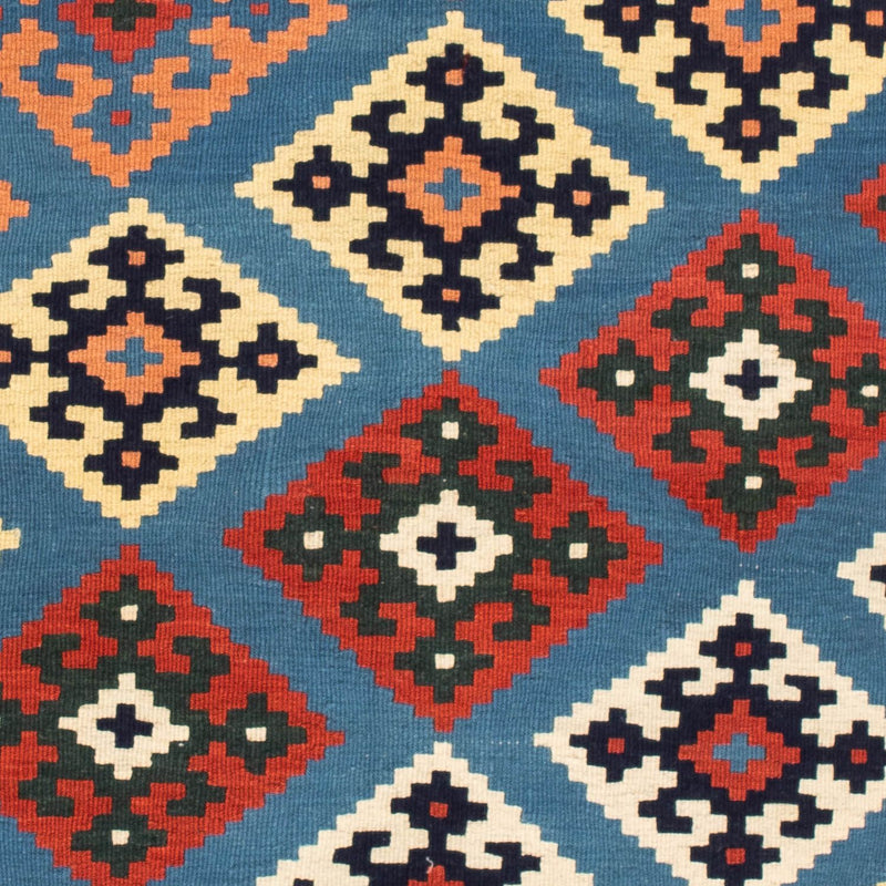 Tapis Kelim - Oriental carré  - 104 x 100 cm - bleu foncé
