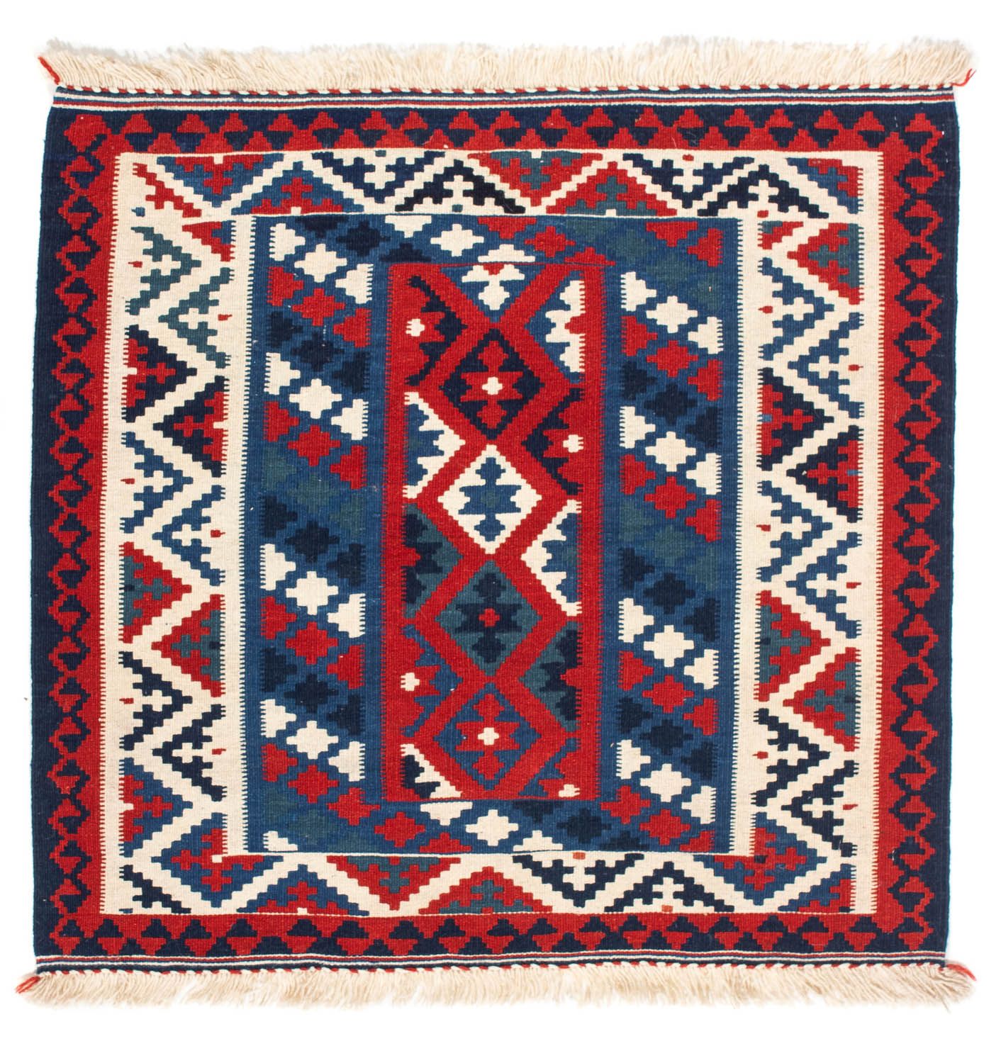 Kelim Teppich - Oriental 103 x 100 cm - dunkelblau