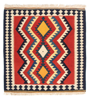 Kelim Teppich - Oriental 100 x 97 cm - rot