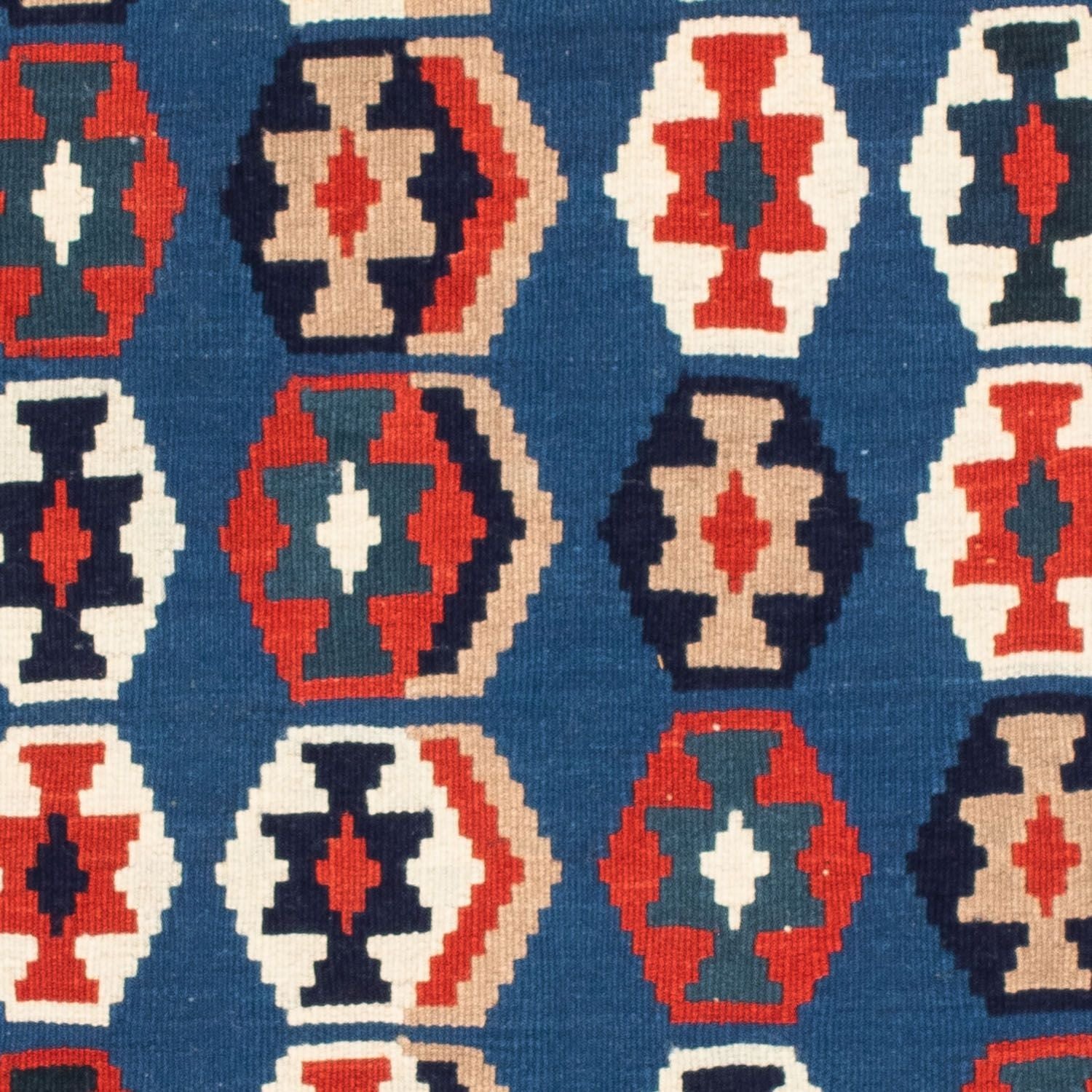 Tapis Kelim - Oriental carré  - 105 x 105 cm - bleu foncé