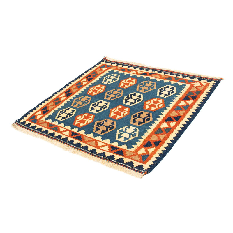 Tapis Kelim - Oriental carré  - 102 x 95 cm - bleu foncé