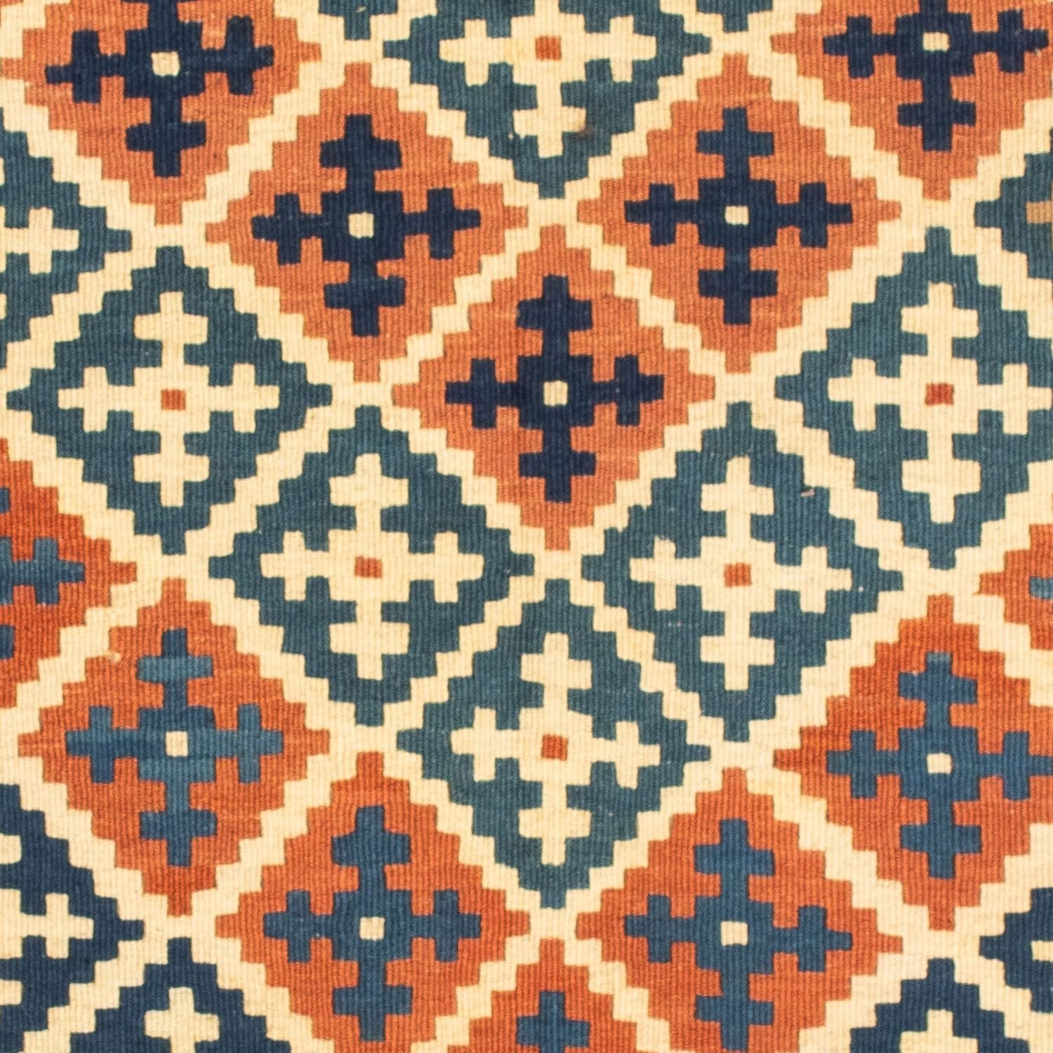 Tapis Kelim - Oriental carré  - 105 x 103 cm - orange