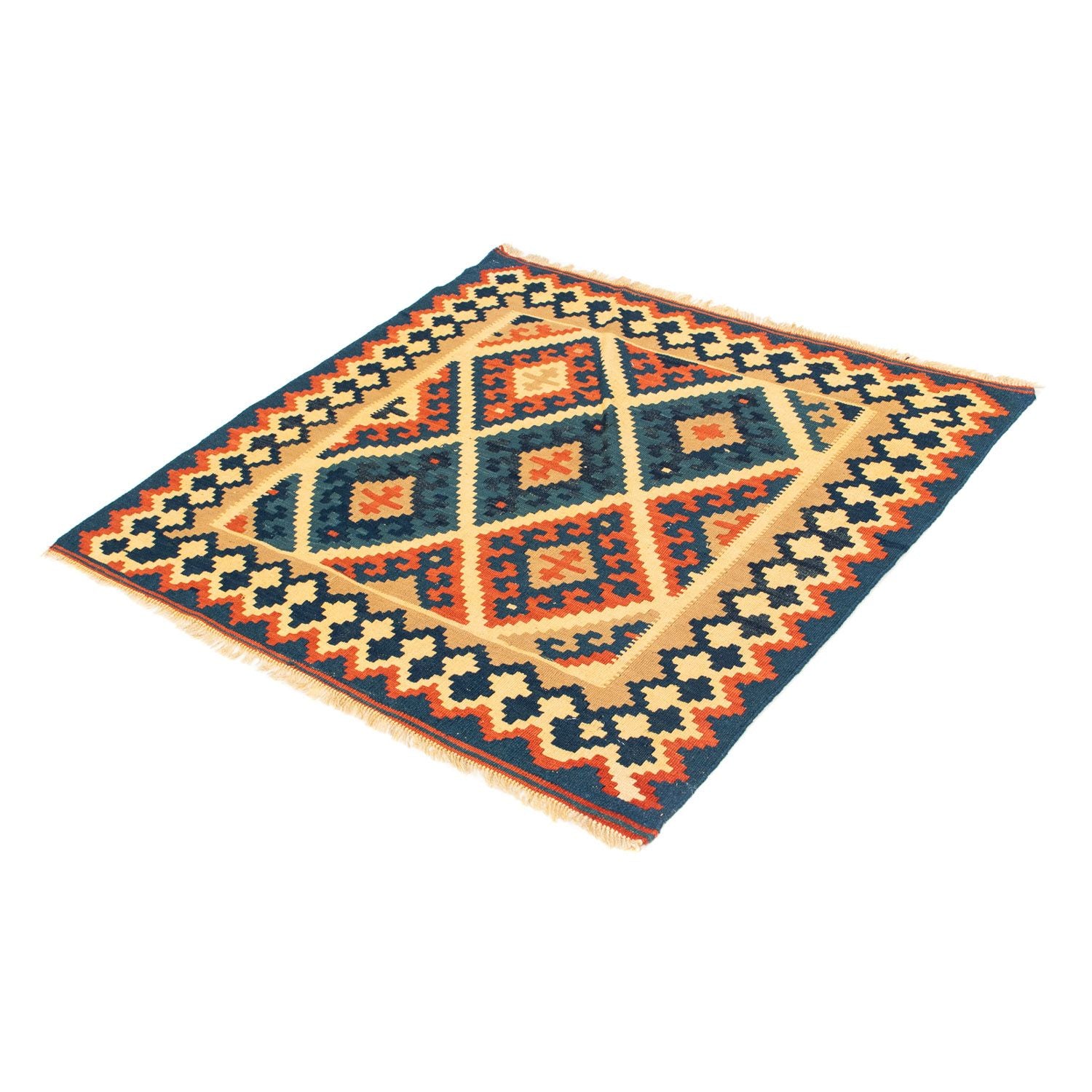 Tapis Kelim - Oriental carré  - 98 x 96 cm - multicolore