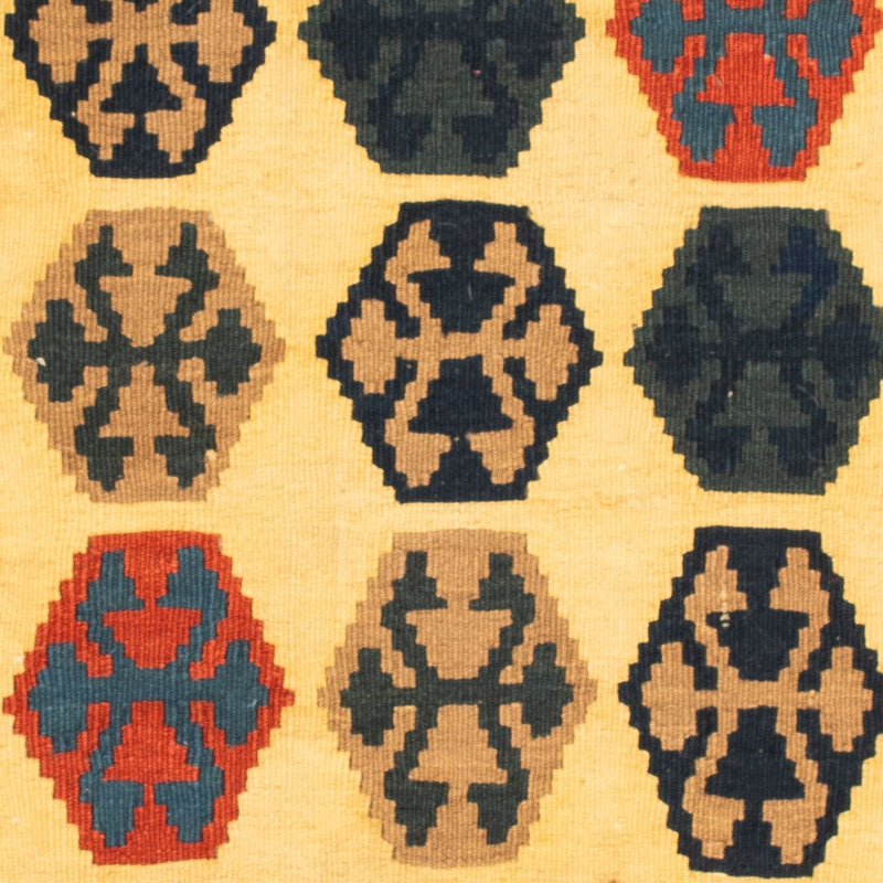 Tapis Kelim - Oriental carré  - 103 x 100 cm - bleu foncé