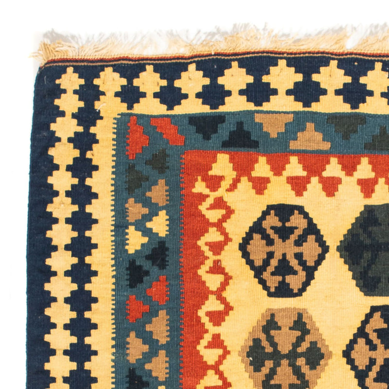 Tapis Kelim - Oriental carré  - 103 x 100 cm - bleu foncé