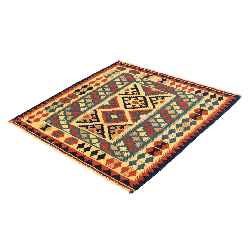 Tapis Kelim - Oriental carré  - 100 x 100 cm - bleu