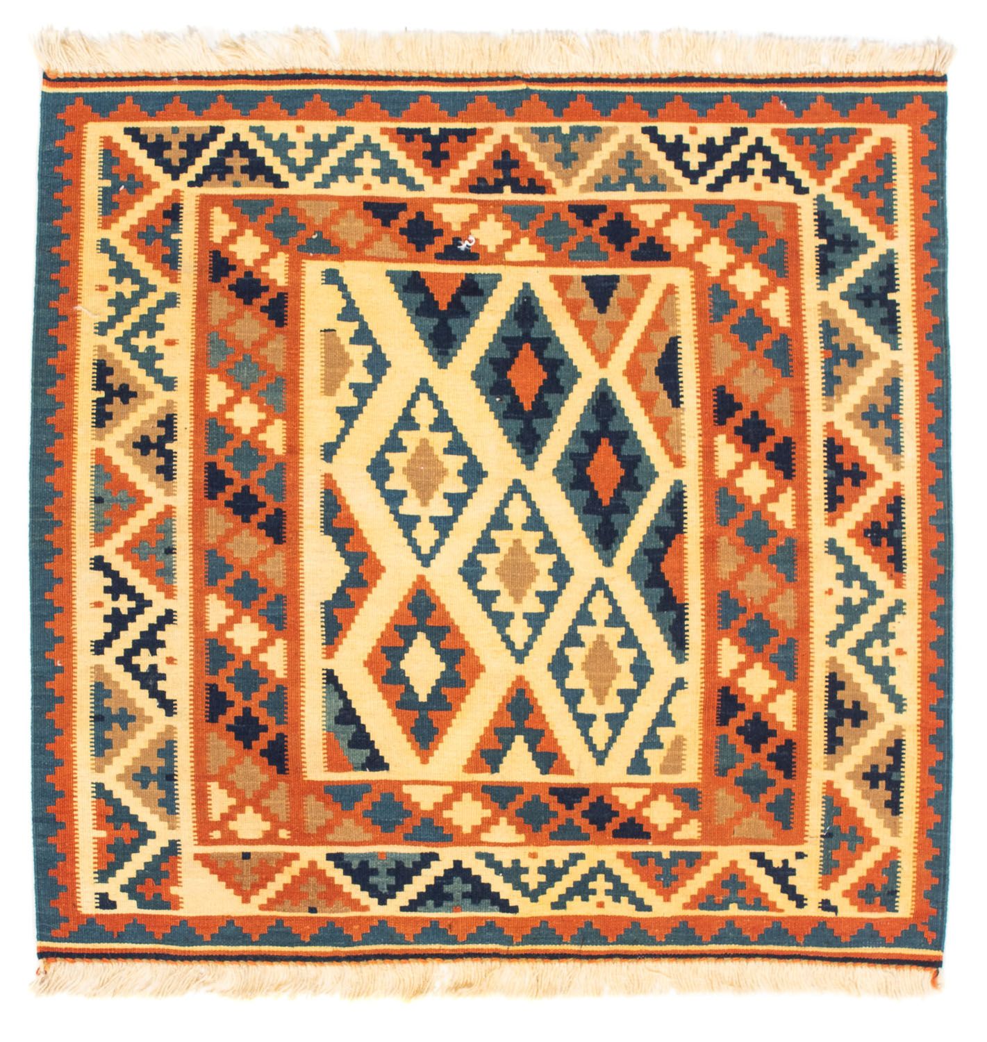 Tapis Kelim - Oriental carré  - 101 x 99 cm - beige