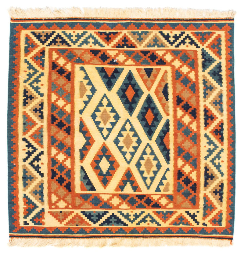 Tapis Kelim - Oriental carré  - 101 x 99 cm - beige