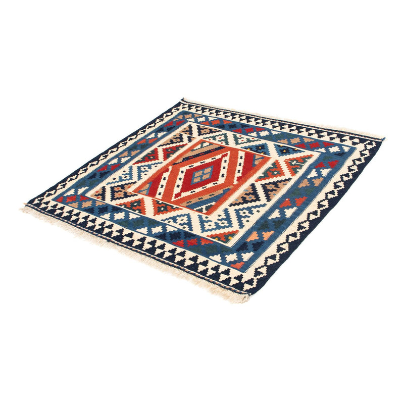 Tapis Kelim - Oriental carré  - 103 x 102 cm - bleu clair