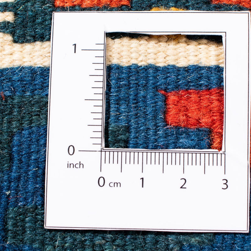 Tapis Kelim - Oriental carré  - 103 x 102 cm - bleu clair