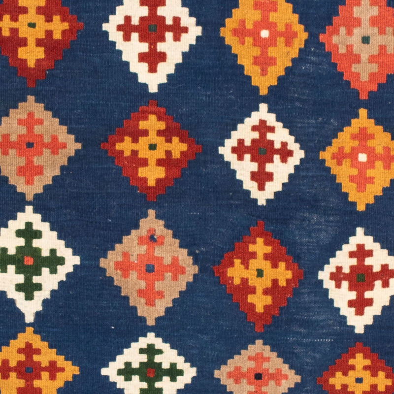 Tapis Kelim - Oriental carré  - 98 x 98 cm - bleu foncé