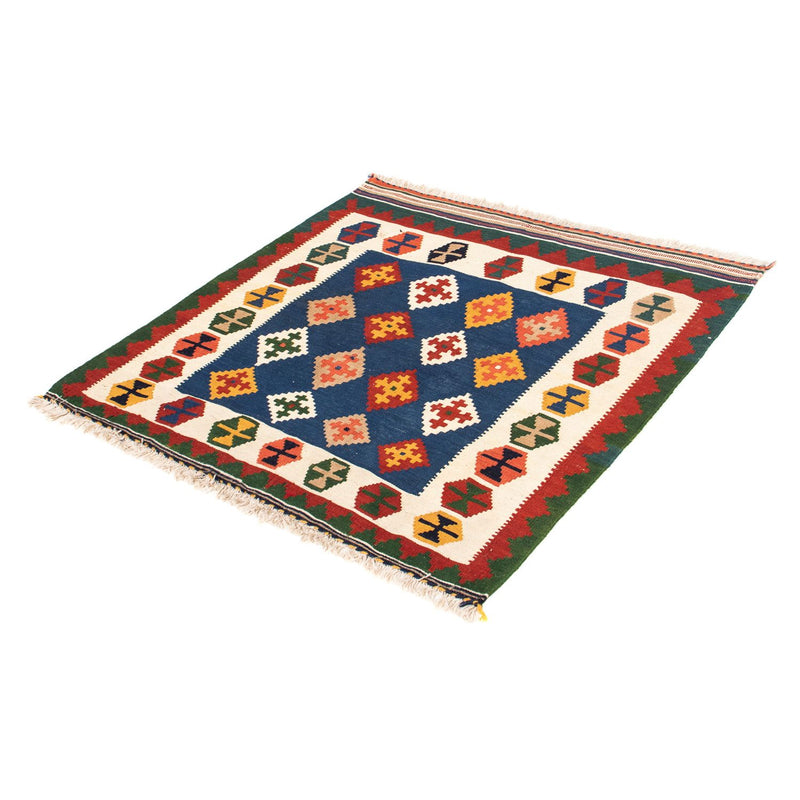 Tapis Kelim - Oriental carré  - 98 x 98 cm - bleu foncé