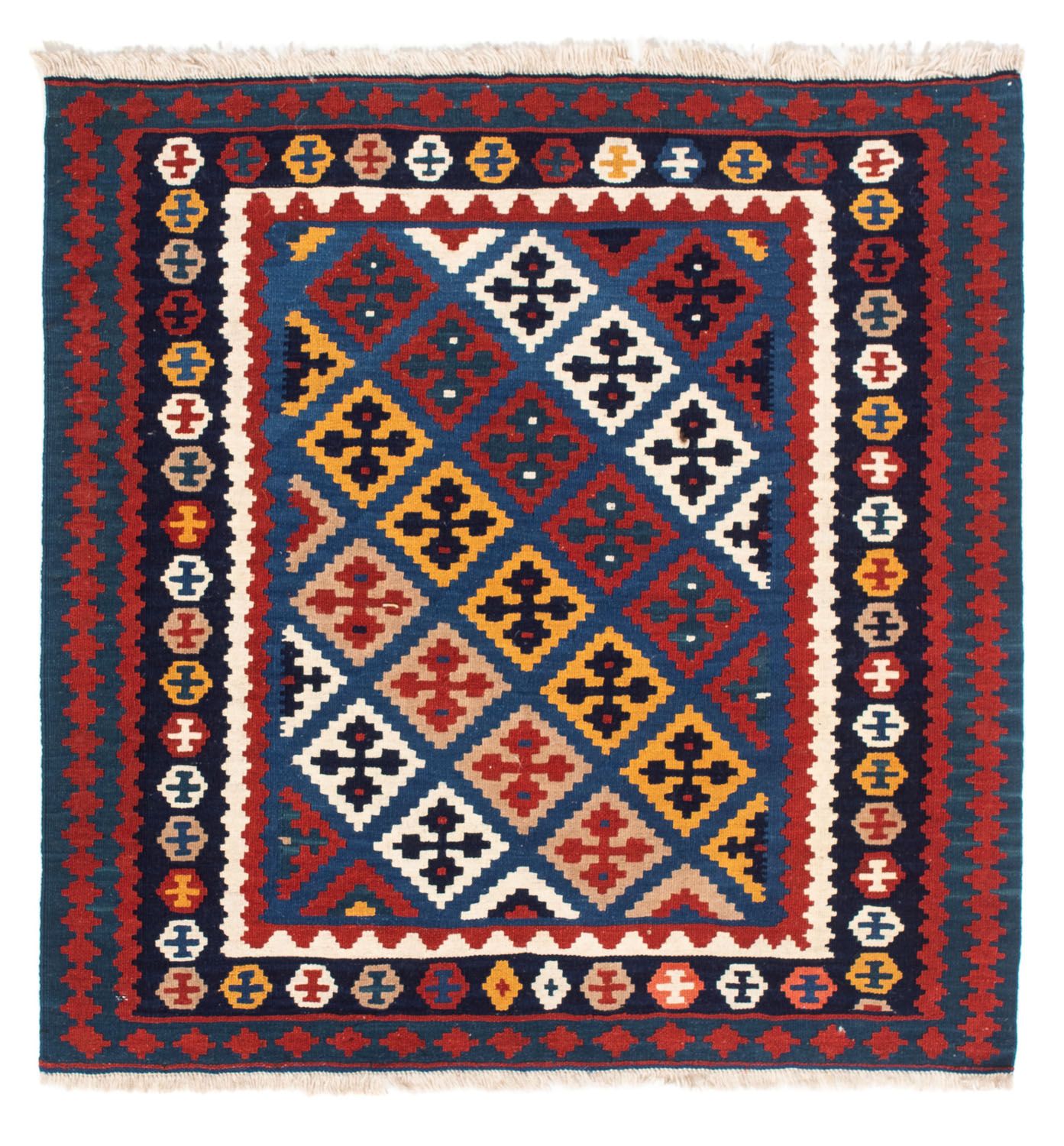 Kelim Teppich - Oriental 104 x 103 cm - dunkelblau