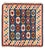 Tapis Kelim - Oriental carré  - 103 x 100 cm - bleu foncé