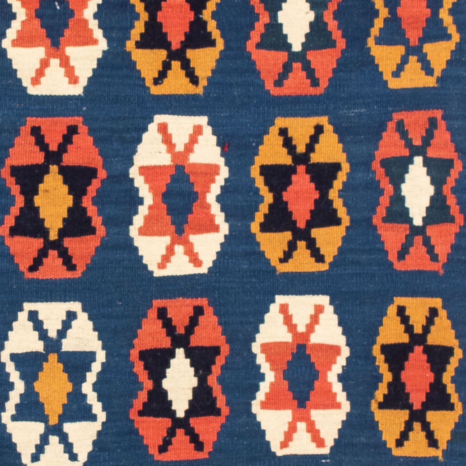 Tapis Kelim - Oriental carré  - 103 x 100 cm - bleu foncé