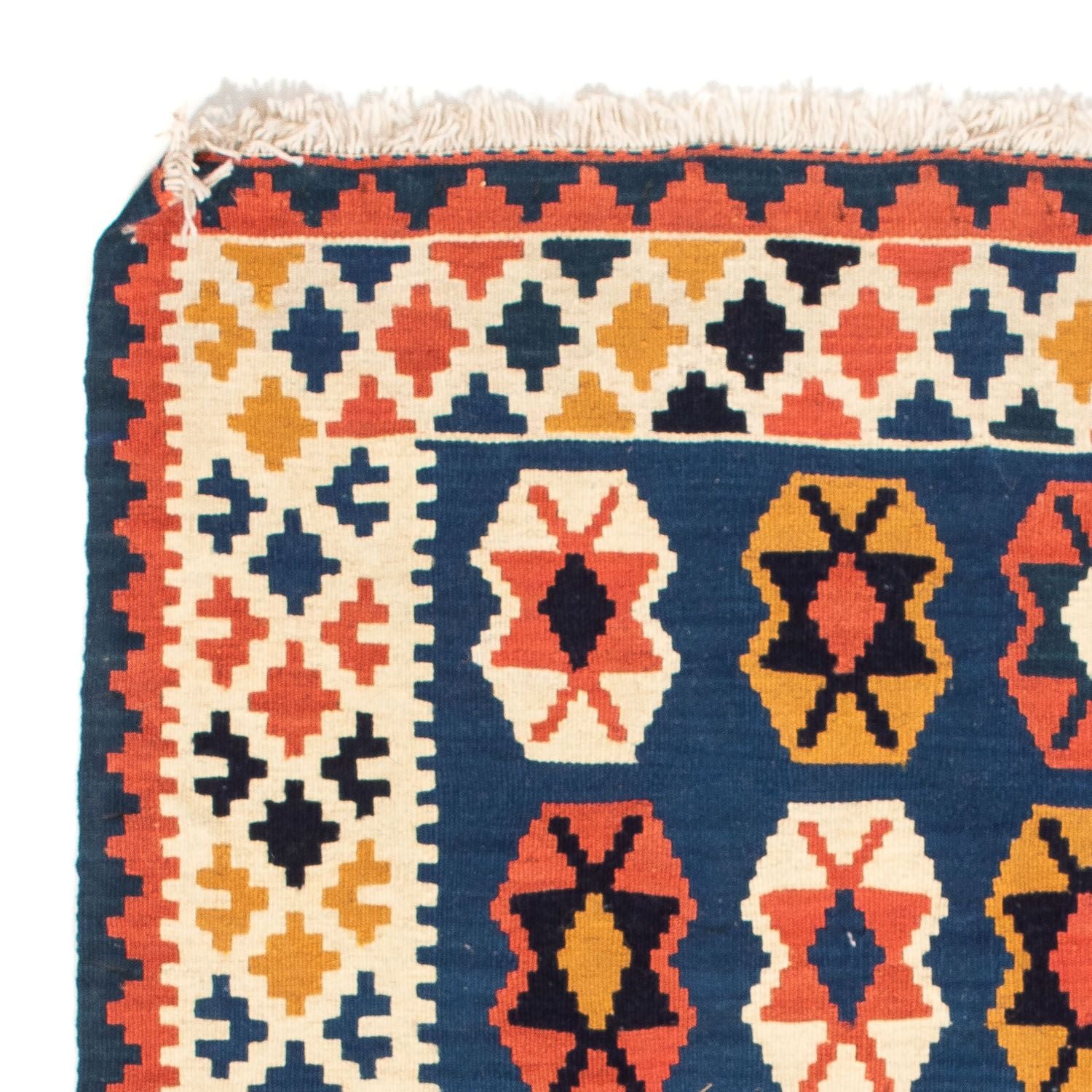Tapis Kelim - Oriental carré  - 103 x 100 cm - bleu foncé