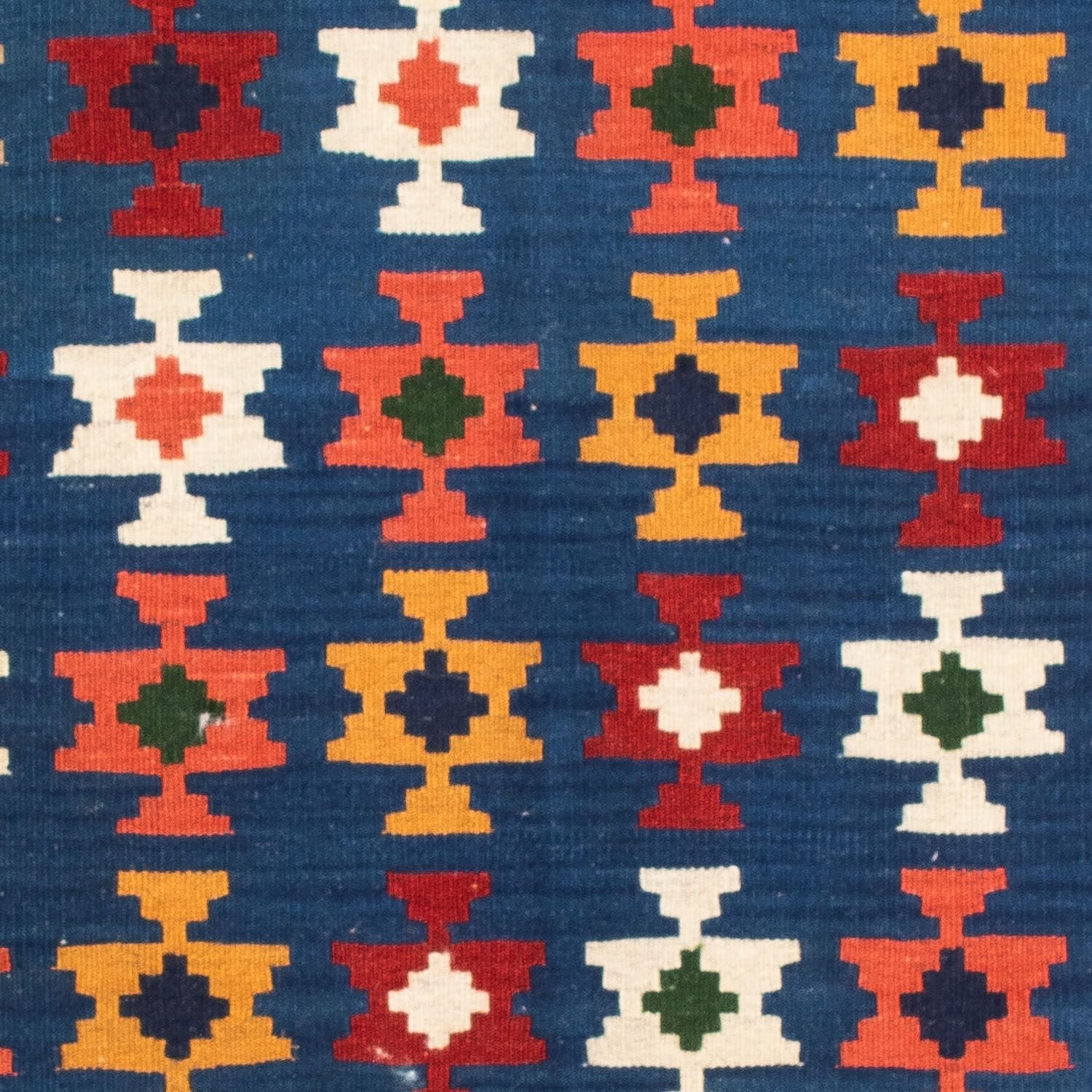 Tapis Kelim - Oriental carré  - 103 x 100 cm - bleu foncé