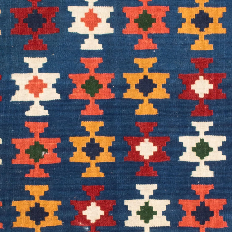 Tapis Kelim - Oriental carré  - 103 x 100 cm - bleu foncé