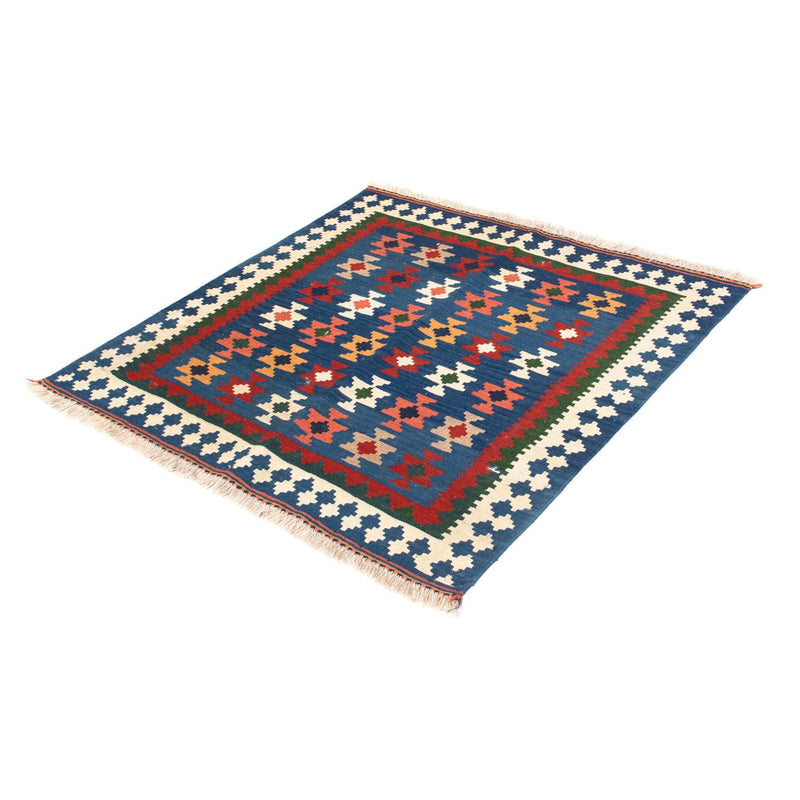 Tapis Kelim - Oriental carré  - 103 x 100 cm - bleu foncé