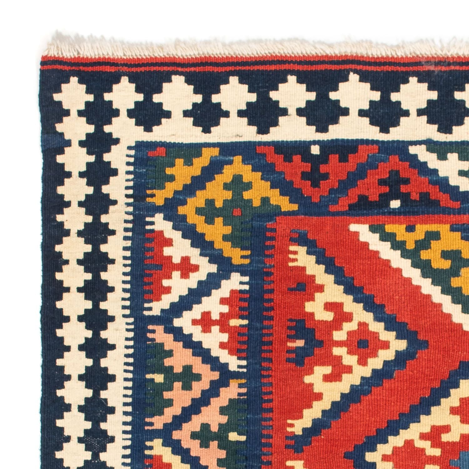 Tapis Kelim - Oriental carré  - 107 x 103 cm - rouge