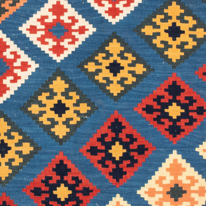 Tapis Kelim - Oriental carré  - 110 x 107 cm - bleu