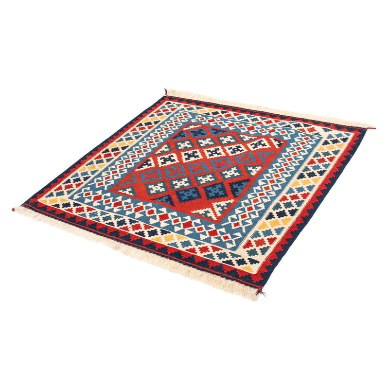 Tapis Kelim - Oriental carré  - 105 x 103 cm - rouge