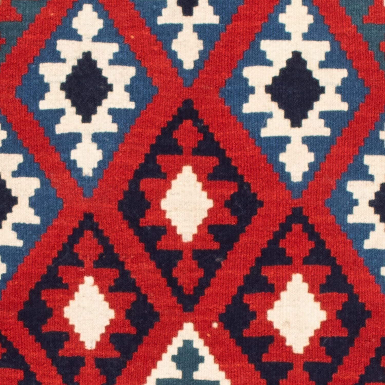 Tapis Kelim - Oriental carré  - 106 x 103 cm - rouge foncé