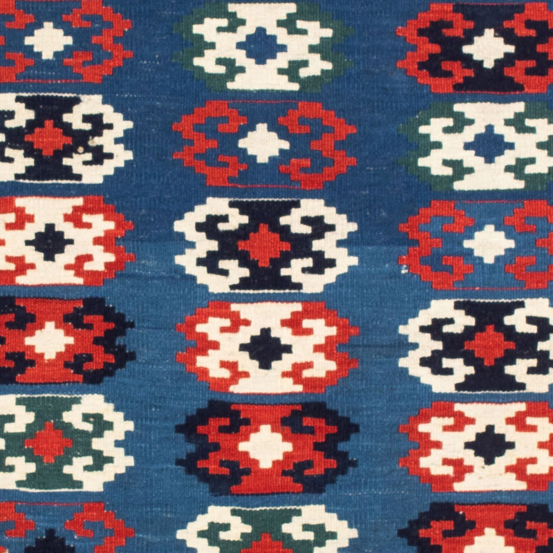 Tapis Kelim - Oriental carré  - 100 x 98 cm - bleu foncé