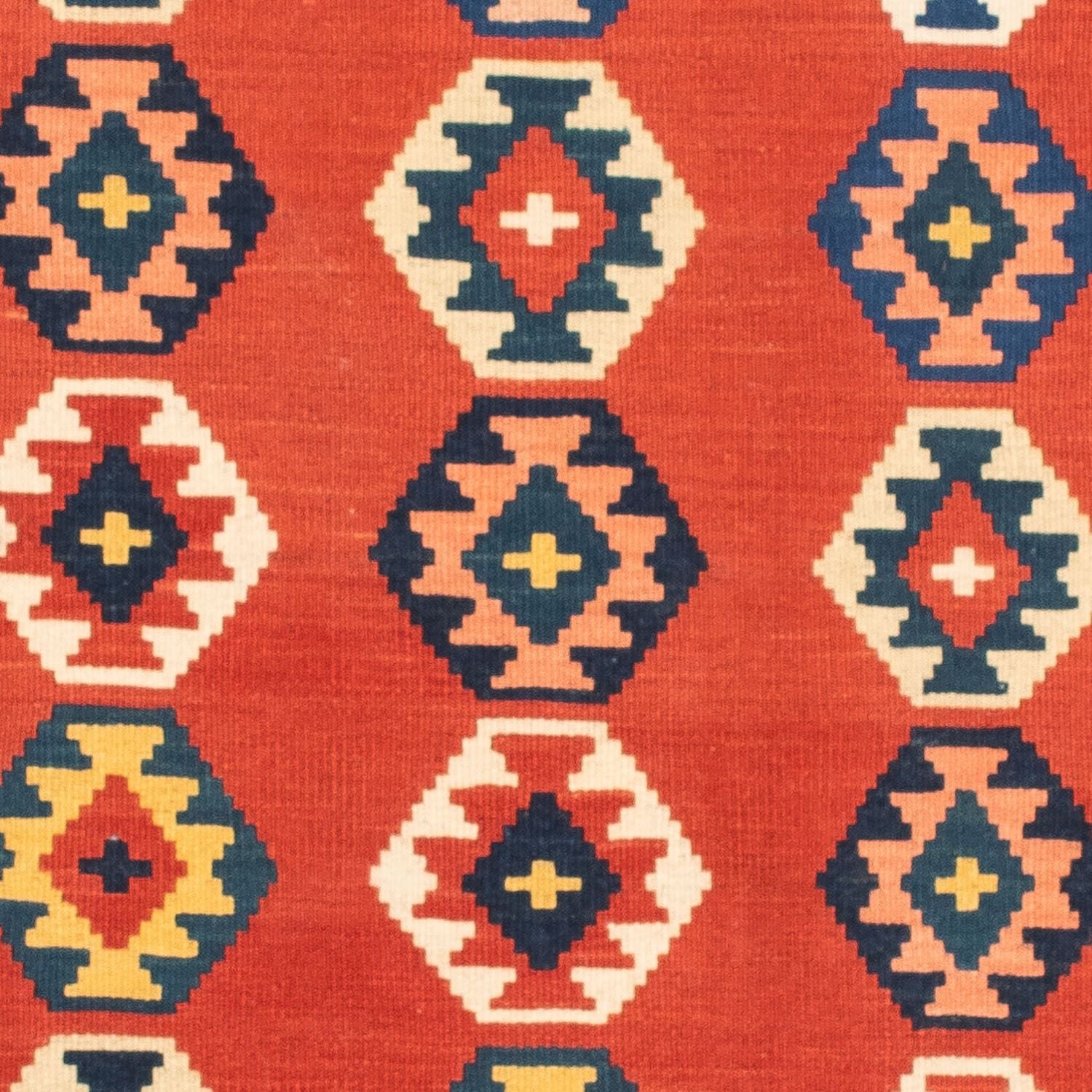 Tapis Kelim - Oriental carré  - 106 x 99 cm - rouge foncé
