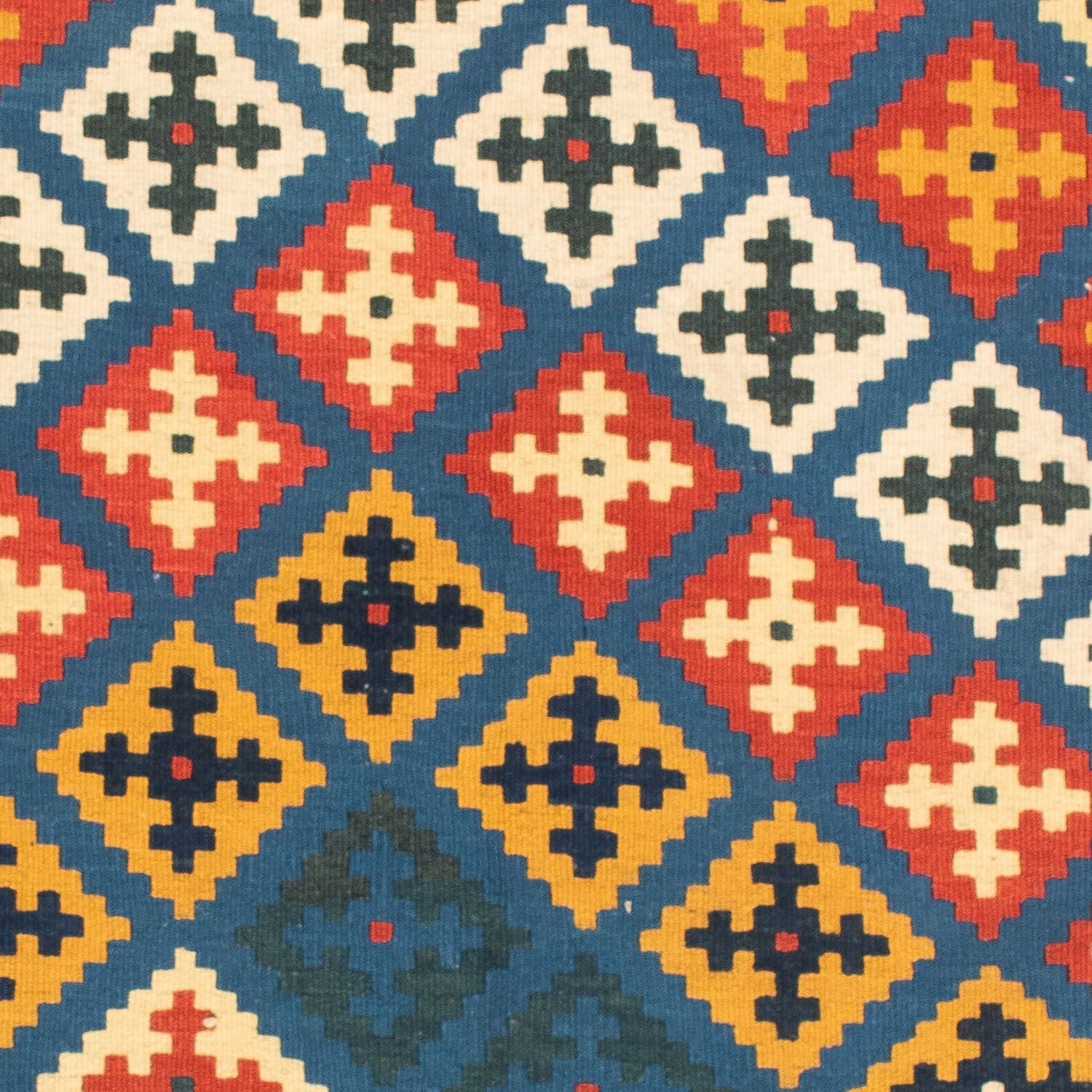 Tapis Kelim - Oriental carré  - 104 x 100 cm - bleu foncé