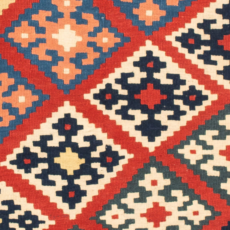Tapis Kelim - Oriental carré  - 105 x 101 cm - rouge foncé
