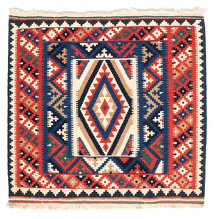 Tapis Kelim - Oriental carré  - 106 x 100 cm - multicolore