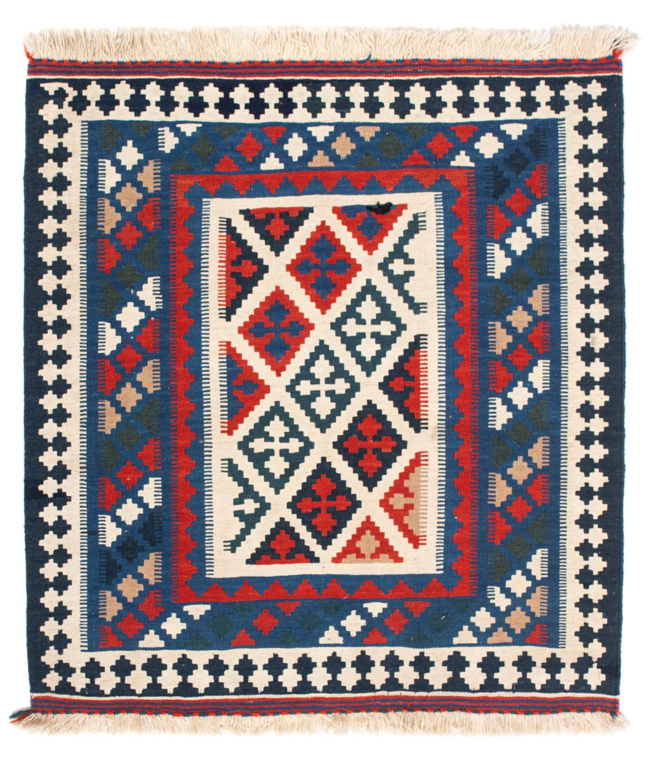 Tapis Kelim - Oriental carré  - 108 x 103 cm - bleu