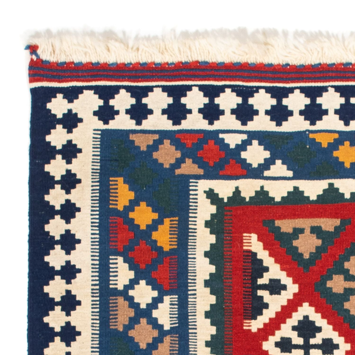 Tapis Kelim - Oriental carré  - 104 x 98 cm - bleu