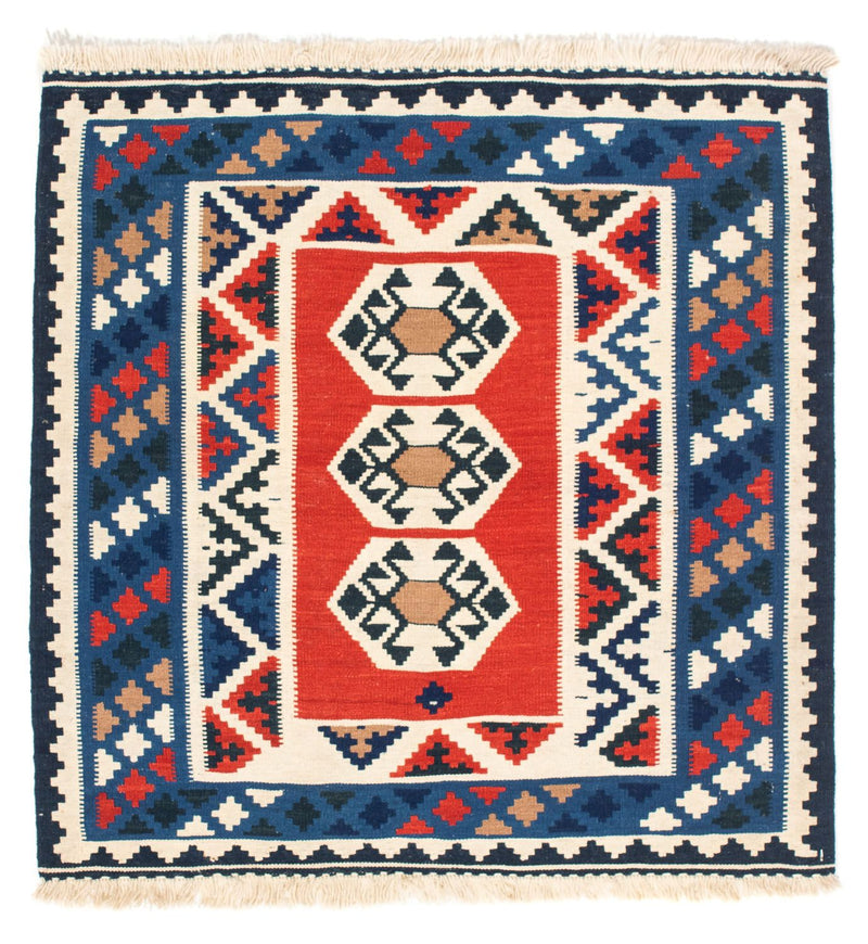 Tapis Kelim - Oriental carré  - 103 x 103 cm - multicolore